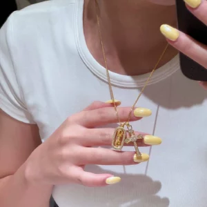 Gold Plated Cross Pendant Necklace for Women, Fashion Jewelry