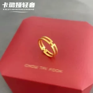 Gold-Tone Fashion Ring for Women, Minimalist Sleek Design