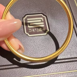 Gold Plated Plain Bangle Bracelet for Women, Minimalist Chinese Style Gift