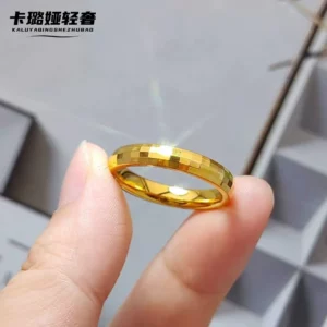 Gold-Tone Mosaic Dragon Scale Cat Eye Ring for Women