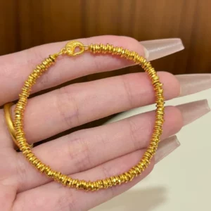 Gold-Tone Fashion Chain Bracelet for Women, Minimalist Gift