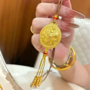 Gold Plated Hollow Phoenix Pendant Necklace for Women