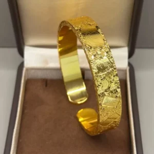 Gold Tone Chunky Open Bangle Bracelet for Women, Fashion Jewelry