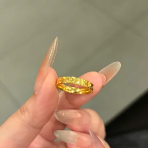 Gold Tone Faceted Open Ring for Women, Fashion Stackable Jewelry
