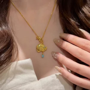 Gold Plated Elephant Pendant Necklace for Women, Fashion Jewelry