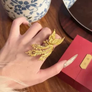 Gold-Tone Phoenix Ring, Open Adjustable Fashion Jewelry for Women