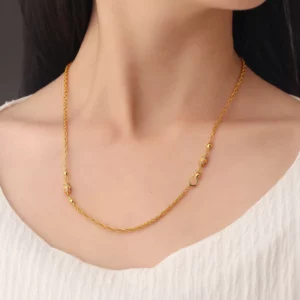 Gold-Tone Layered Fashion Necklace with Waist-Shaped Pendant