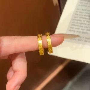 Gold Plated Fortune Blessing Ring for Women, Fashion Alloy Ring