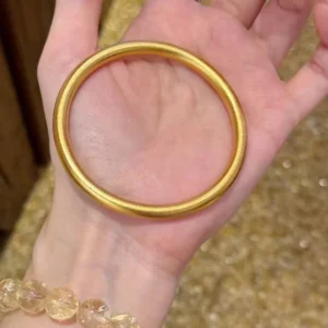 Gold-Tone Plain Slip-On Bangle Bracelet, Minimalist Chinese Style