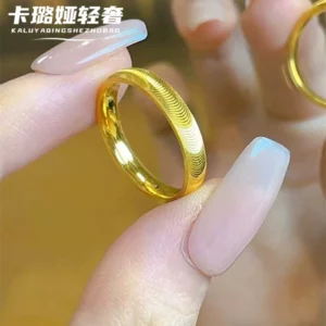 Cat Eye Ring with Shiny Gold-Tone Finish for Women