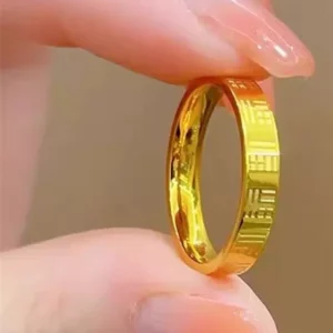 Gold Plated Alloy Plain Band Ring for Women