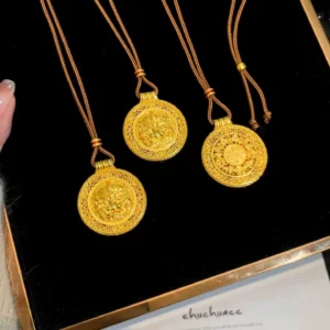 Gold Plated Unicorn Pixiu Pendant Necklace for Women