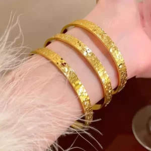 Gold-Tone Faceted Crystal Bangle Bracelet for Women, Fashion Jewelry