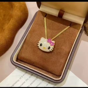 Gold Plated Hello Kitty Pendant Necklace for Women