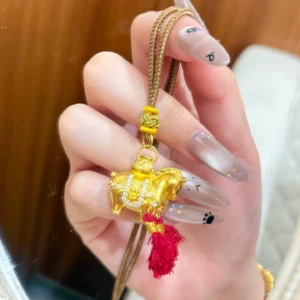 Gold-Tone Money Flower Pendant Necklace for Women