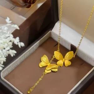 Gold-Tone Alloy Lovebird Pendant Necklace, Vintage Simple Choker Chain