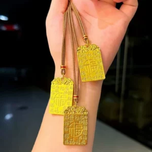Gold-Tone Plated Alloy Peace Blessing Pendant Necklace