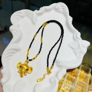 Gold Plated Elephant Koi Pendant Necklace for Women, Fashion Layering Chain