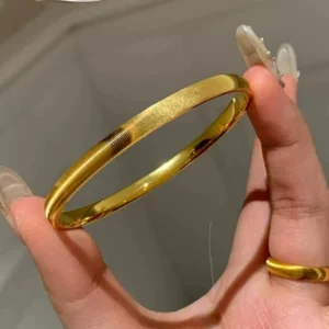 Brushed Gold-Tone Cat Eye Bangle Bracelet, Women's Fashion Jewelry