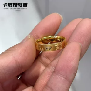 Gold-Tone Fortune Charm Pendant Necklace for Women, Adjustable Ring Gift