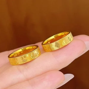 Gold Plated Ring for Women, Blessing Motif, Everyday Fashion Jewelry