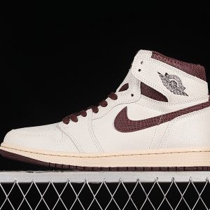 A Ma Maniere x Air Jordan 1 High OG Collaboration Snakeskin High-top Basketball Shoes