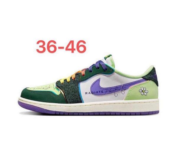 Air Jordan 1 Green/Purple/White