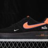 Air Force 1 '07 Low Black Suede Orange Swoosh