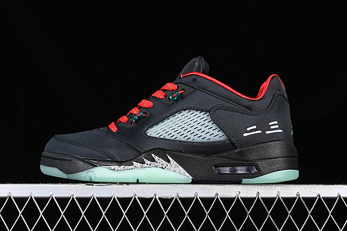 DM4640-036 06.jpeg Clot x Air Jordan 5 Retro Low CNY AJ5 Low Black Red Silk Jade Glow