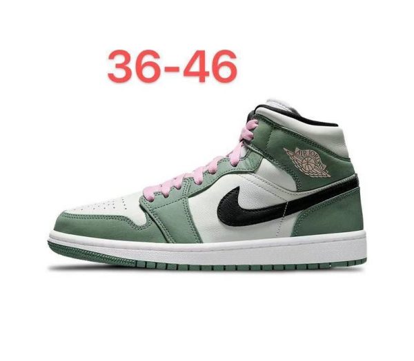 Air Jordan 1 White/Green/Pink