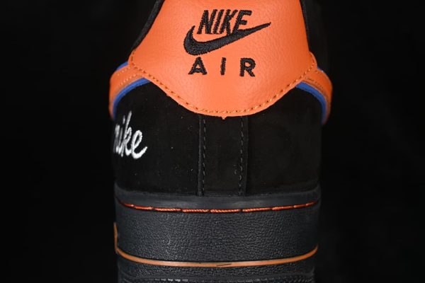 Air Force 1 '07 Low Black Suede Orange Swoosh