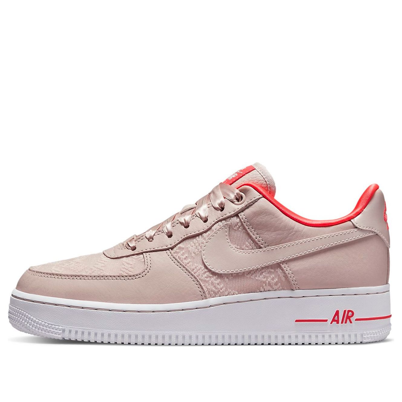 Nike Air Force 1 07 Fossil Stone Laser Crimson