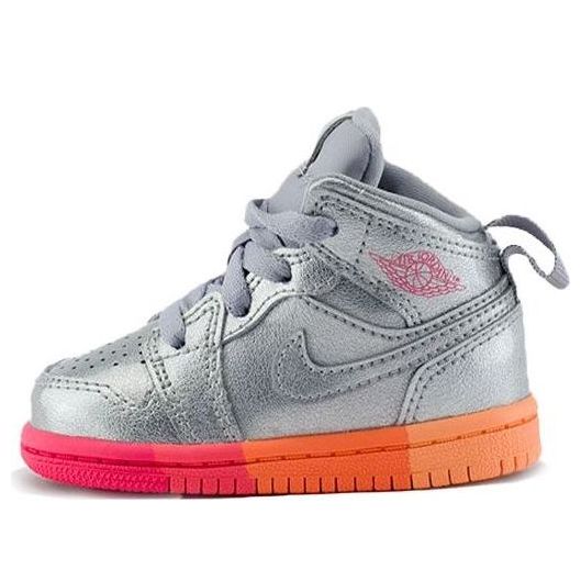 Air Jordan 1 Mid Metallic Silver Pink Crimson