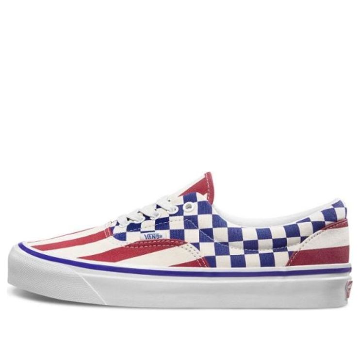 Vans Era 95 DX Red Stripes Blue Check
