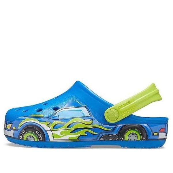 Crocs Funny Pattern Flat Heel Sports Blue Sandals