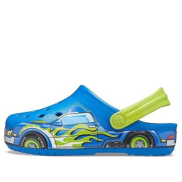 Crocs Funny Pattern Flat Heel Sports Blue Sandals