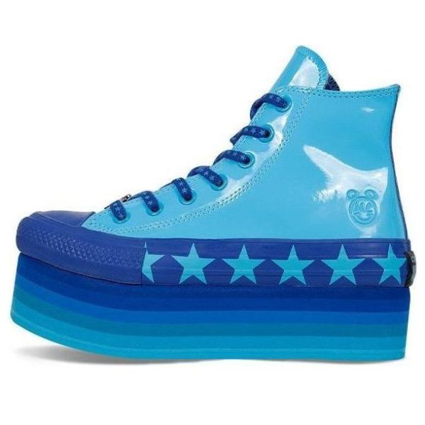 Converse x Miley Cyrus Chuck Taylor All Star Platform Faux Patent Hi Gnarly Blue