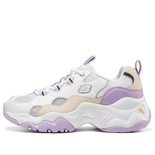 Skechers DLites 3.0 low running Shoes GS White/Purple