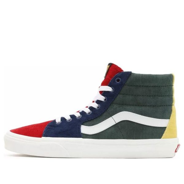 Vans Unisex Mixed Corduroy SK8-HI High-Top Sneakers Green/Blue/Red