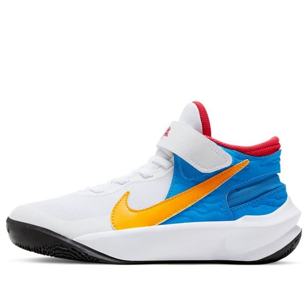 Nike Team Hustle D 10 White Blue Yellow