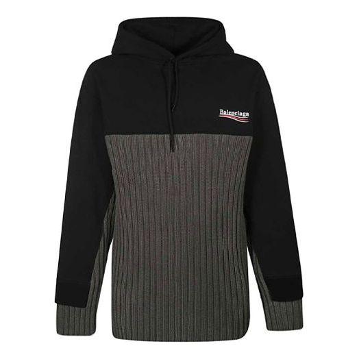 Balenciaga Cola Label Splicing hooded Sports Black