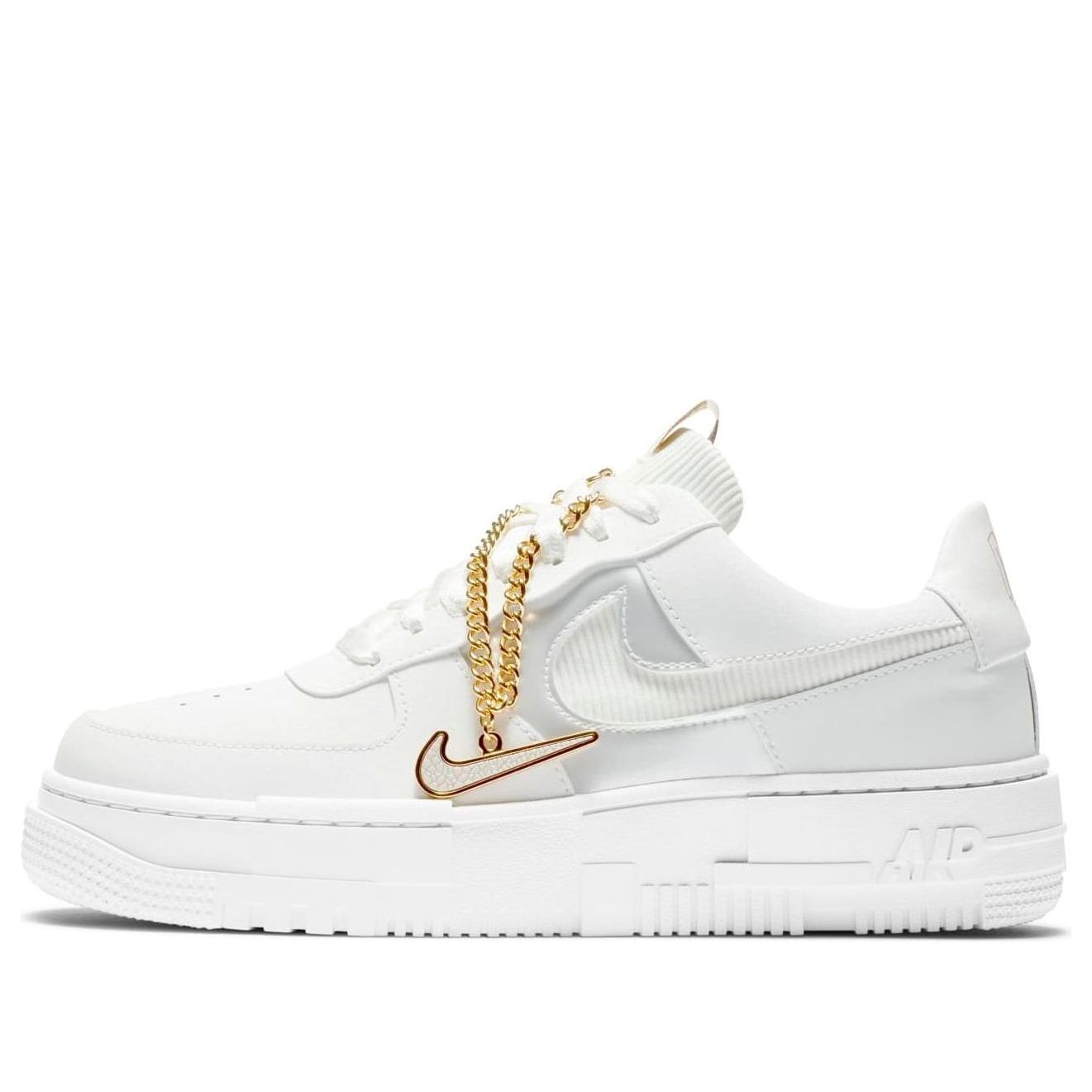 Nike Air Force 1 Pixel White Gold Chain