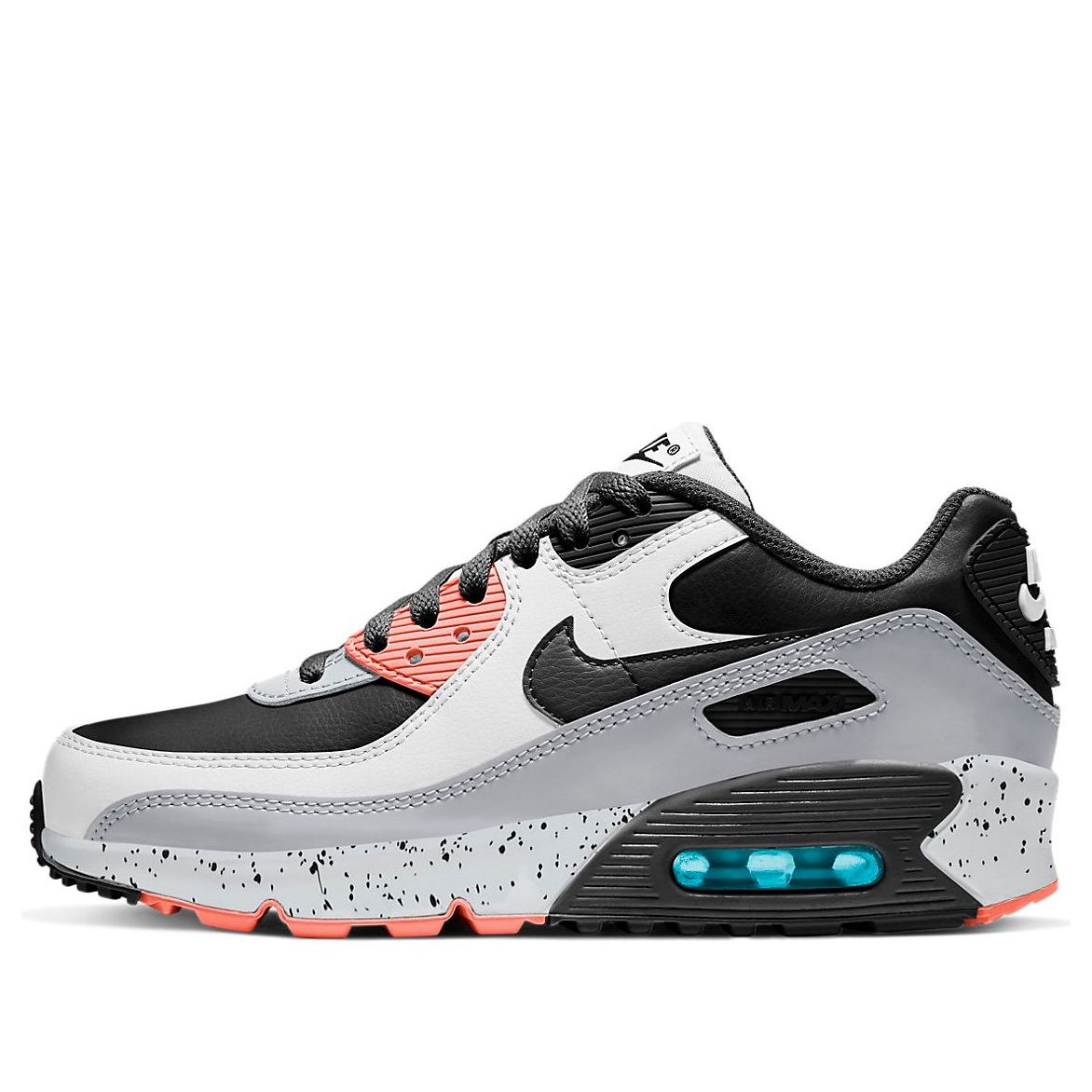 Nike Air Max 90 Leather White Turf Orange Speckled