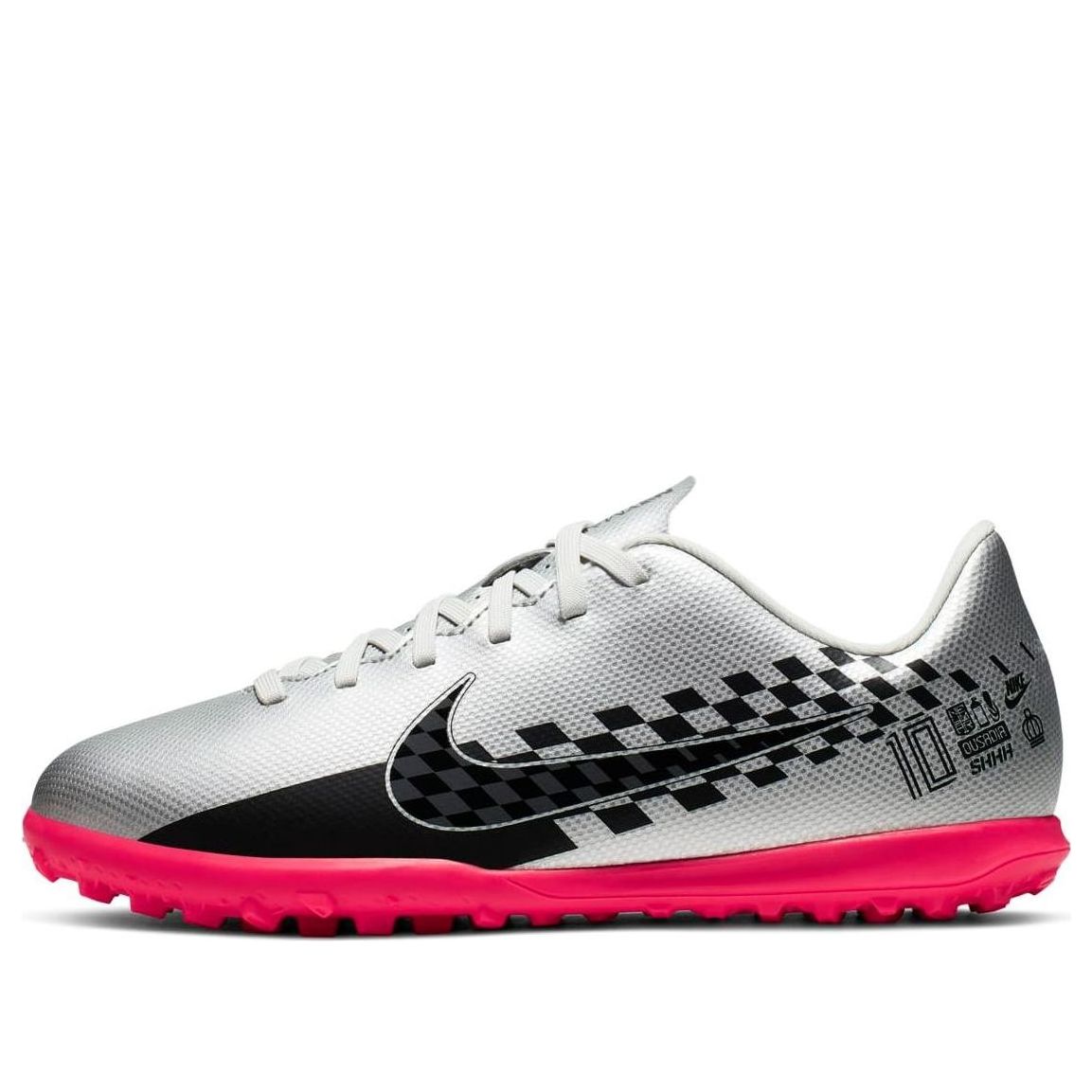 Nike JR Vapor 13 Club NJR TF Turf Black Silver