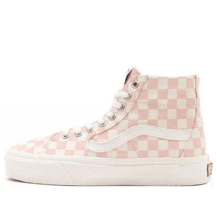 Vans SK8-HI Breathable Non-Slip Wear-resistant Casual Skateboarding Shoes Pink White Pink Blue