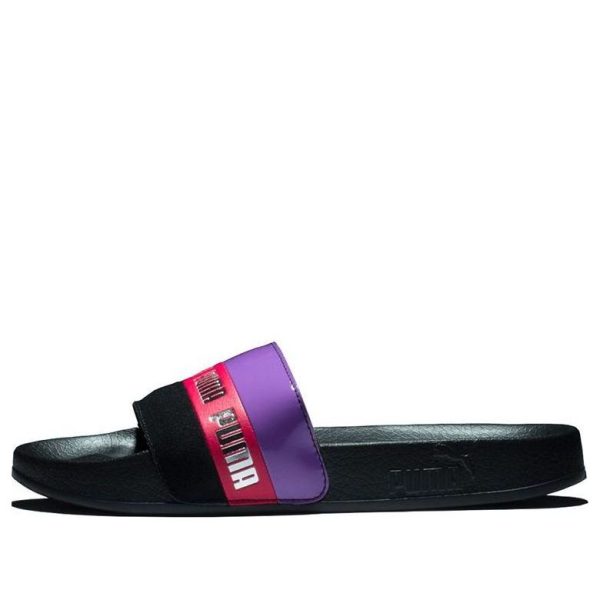 PUMA Damen Sandale Leadcat Remix Slide Black/Purple