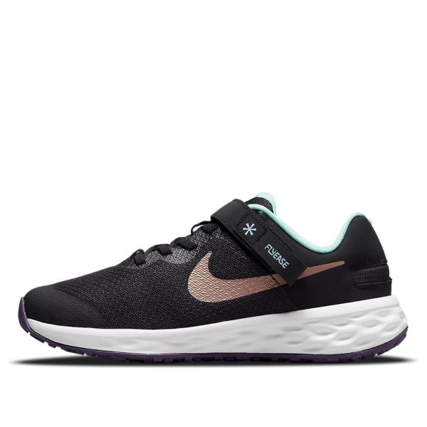 Nike Revolution 6 FlyEase Black Metallic Red Bronze