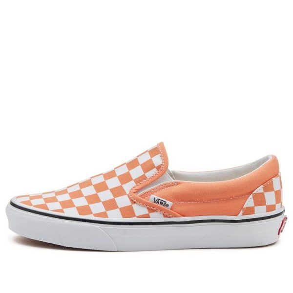 Vans Slip-On Checkerboard Slip-On Sneakers Orange/White