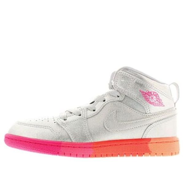 Air Jordan 1 Mid Metallic Silver Pink Crimson