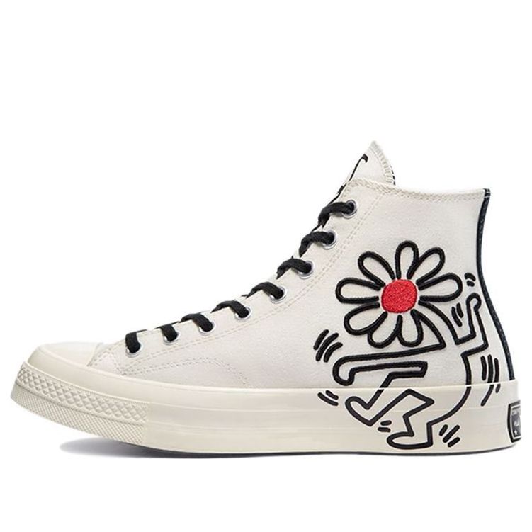 Converse x Keith Haring Chuck 70 Hi Tops Egret White Egret Black Red